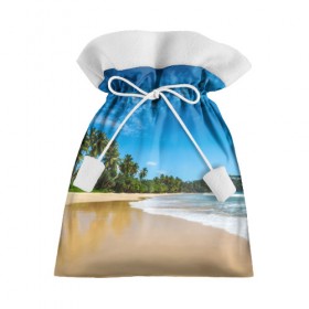 Подарочный 3D мешок с принтом Шикарный пляж в Кировске, 100% полиэстер | Размер: 29*39 см | Тематика изображения на принте: вода | голубое небо | жара | загар | зной | каникулы | купание | море | океан | отдых | отпуск | пальмы | песок | приключение | путешествие | туризм