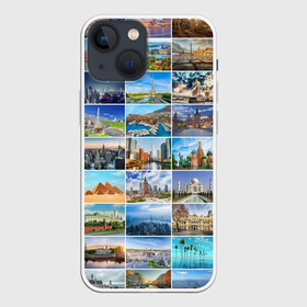 Чехол для iPhone 13 mini с принтом Достопримечательности планеты в Кировске,  |  | азия | берлин | вегас | венеция | воспоминания | города | достопримечательности | европа | египет | калифорния | каникулы | лондон | милан | москва | ностальгия | нью йорк | отдых | отпуск | память