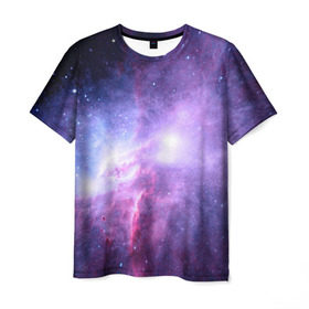 Мужская футболка 3D с принтом Космический пейзаж в Кировске, 100% полиэфир | прямой крой, круглый вырез горловины, длина до линии бедер | величие | вселенная | галактика | звёздная пыль | звёзды | комета | космос | красота | метеориты | метеоры | млечный путь | планеты | пространство | созвездия