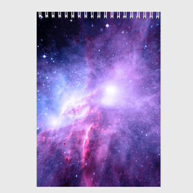 Скетчбук с принтом Космический пейзаж в Кировске, 100% бумага
 | 48 листов, плотность листов — 100 г/м2, плотность картонной обложки — 250 г/м2. Листы скреплены сверху удобной пружинной спиралью | Тематика изображения на принте: величие | вселенная | галактика | звёздная пыль | звёзды | комета | космос | красота | метеориты | метеоры | млечный путь | планеты | пространство | созвездия