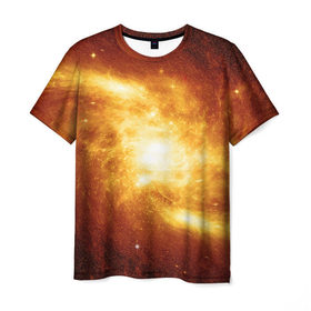 Мужская футболка 3D с принтом Огненная галактика в Кировске, 100% полиэфир | прямой крой, круглый вырез горловины, длина до линии бедер | Тематика изображения на принте: вселенная | галактика | звёзды | земля | комета | космос | метеориты | метеоры | млечный путь | орбита | планеты | солнечная система | солнце