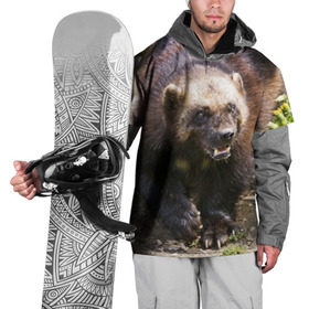 Накидка на куртку 3D с принтом Росомаха в Кировске, 100% полиэстер |  | Тематика изображения на принте: животные | лес | медведи | охота | природа | туризм