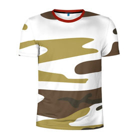 Мужская футболка 3D спортивная с принтом Зимний камуфляж в Кировске, 100% полиэстер с улучшенными характеристиками | приталенный силуэт, круглая горловина, широкие плечи, сужается к линии бедра | camo | camouflage | камо | камуфляж