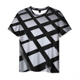 Мужская футболка 3D с принтом Текстура в Кировске, 100% полиэфир | прямой крой, круглый вырез горловины, длина до линии бедер | монохромный | объем