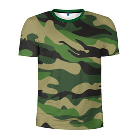 Мужская футболка 3D спортивная с принтом Лесной камуфляж в Кировске, 100% полиэстер с улучшенными характеристиками | приталенный силуэт, круглая горловина, широкие плечи, сужается к линии бедра | camouflage | forest camouflage | камуфляж | лесной камуфляж