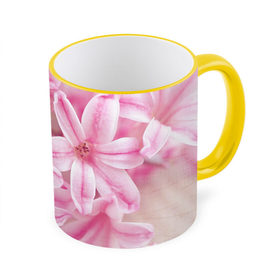 Кружка 3D с принтом Нежные цветочки в Кировске, керамика | ёмкость 330 мл | розовый | цветок | цветы