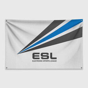 Флаг-баннер с принтом ESL в Кировске, 100% полиэстер | размер 67 х 109 см, плотность ткани — 95 г/м2; по краям флага есть четыре люверса для крепления | cs go | cyber | dota 2 | progamer | sport | киберспорт
