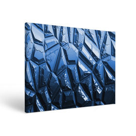 Холст прямоугольный с принтом Каменная кладка синяя в Кировске, 100% ПВХ |  | камень | синий | текстура