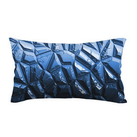 Подушка 3D антистресс с принтом Каменная кладка синяя в Кировске, наволочка — 100% полиэстер, наполнитель — вспененный полистирол | состоит из подушки и наволочки на молнии | камень | синий | текстура