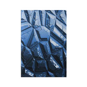 Обложка для паспорта матовая кожа с принтом Каменная кладка синяя в Кировске, натуральная матовая кожа | размер 19,3 х 13,7 см; прозрачные пластиковые крепления | камень | синий | текстура