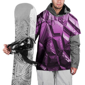 Накидка на куртку 3D с принтом Каменная кладка фиолетовая в Кировске, 100% полиэстер |  | 