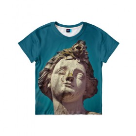 Детская футболка 3D с принтом Статуя в Кировске, 100% гипоаллергенный полиэфир | прямой крой, круглый вырез горловины, длина до линии бедер, чуть спущенное плечо, ткань немного тянется | греция | искусство | мрамор | рим | скульптура | статуя