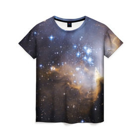 Женская футболка 3D с принтом Вселенная в Кировске, 100% полиэфир ( синтетическое хлопкоподобное полотно) | прямой крой, круглый вырез горловины, длина до линии бедер | вселенная | галактика | звёзды | космическое пространство | космос | созвездие