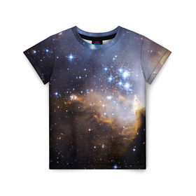 Детская футболка 3D с принтом Вселенная в Кировске, 100% гипоаллергенный полиэфир | прямой крой, круглый вырез горловины, длина до линии бедер, чуть спущенное плечо, ткань немного тянется | Тематика изображения на принте: вселенная | галактика | звёзды | космическое пространство | космос | созвездие