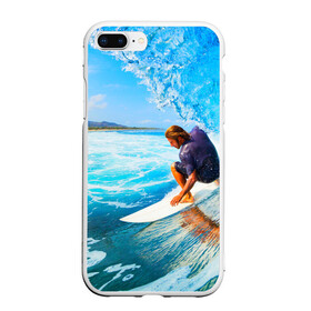 Чехол для iPhone 7Plus/8 Plus матовый с принтом Лето в Кировске, Силикон | Область печати: задняя сторона чехла, без боковых панелей | берег | волна | лето | море | отдых | серфинг