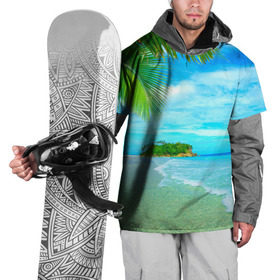 Накидка на куртку 3D с принтом Лето в Кировске, 100% полиэстер |  | берег | лето | море | отдых