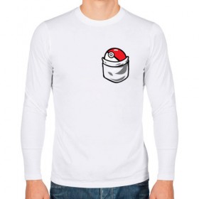 Мужской лонгслив хлопок с принтом pokeball в Кировске, 100% хлопок |  | 