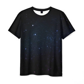 Мужская футболка 3D с принтом Deep Space в Кировске, 100% полиэфир | прямой крой, круглый вырез горловины, длина до линии бедер | Тематика изображения на принте: star | звезды
