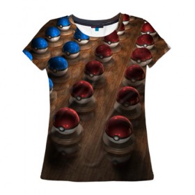 Женская футболка 3D с принтом Wood в Кировске, 100% полиэфир ( синтетическое хлопкоподобное полотно) | прямой крой, круглый вырез горловины, длина до линии бедер | bulbasaur | pikachu | pokemon | squirtle | бальбазар | пикачу | покемон | сквиртл
