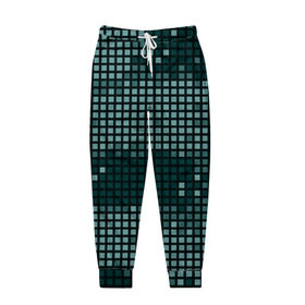 Мужские брюки 3D с принтом Кибер камуфляж 3 в Кировске, 100% полиэстер | манжеты по низу, эластичный пояс регулируется шнурком, по бокам два кармана без застежек, внутренняя часть кармана из мелкой сетки | пиксели | темный