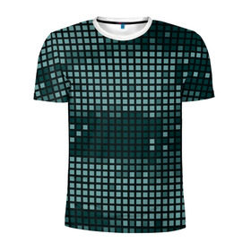 Мужская футболка 3D спортивная с принтом Кибер камуфляж 3 в Кировске, 100% полиэстер с улучшенными характеристиками | приталенный силуэт, круглая горловина, широкие плечи, сужается к линии бедра | пиксели | темный