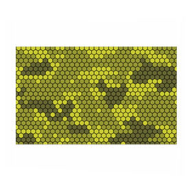 Бумага для упаковки 3D с принтом Кибер камуфляж 8 в Кировске, пластик и полированная сталь | круглая форма, металлическое крепление в виде кольца | Тематика изображения на принте: желтый | соты