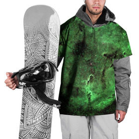 Накидка на куртку 3D с принтом Зеленый Космос в Кировске, 100% полиэстер |  | вселенная | галактика | звезды