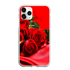 Чехол для iPhone 11 Pro Max матовый с принтом Розы в Кировске, Силикон |  | букет | красная | лепесток | разноцветная | роза | цветок