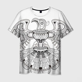 Мужская футболка 3D с принтом Орел Апачи в Кировске, 100% полиэфир | прямой крой, круглый вырез горловины, длина до линии бедер | апачи | вождь | воин | животные | запад | канада | лидер | лицо | северная | смешные | талисман | цвет