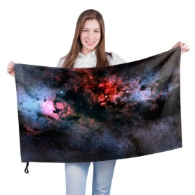 Флаг 3D с принтом Nebula Star в Кировске, 100% полиэстер | плотность ткани — 95 г/м2, размер — 67 х 109 см. Принт наносится с одной стороны | вселенная | галактика | звезды | туманность