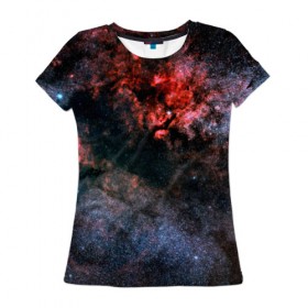 Женская футболка 3D с принтом Nebula Star в Кировске, 100% полиэфир ( синтетическое хлопкоподобное полотно) | прямой крой, круглый вырез горловины, длина до линии бедер | вселенная | галактика | звезды | туманность