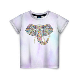 Детская футболка 3D с принтом Слон в Кировске, 100% гипоаллергенный полиэфир | прямой крой, круглый вырез горловины, длина до линии бедер, чуть спущенное плечо, ткань немного тянется | Тематика изображения на принте: слон