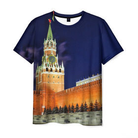 Мужская футболка 3D с принтом Кремль в Кировске, 100% полиэфир | прямой крой, круглый вырез горловины, длина до линии бедер | moscow | russia | гордость | кремль | москва | отечество | родина | россия | столица