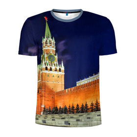 Мужская футболка 3D спортивная с принтом Кремль в Кировске, 100% полиэстер с улучшенными характеристиками | приталенный силуэт, круглая горловина, широкие плечи, сужается к линии бедра | moscow | russia | гордость | кремль | москва | отечество | родина | россия | столица