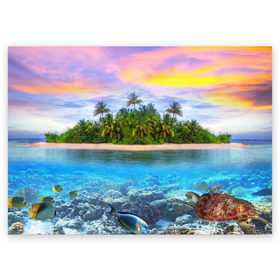 Поздравительная открытка с принтом Мальдивы в Кировске, 100% бумага | плотность бумаги 280 г/м2, матовая, на обратной стороне линовка и место для марки
 | загар | каникулы | мальдивские острова | мальдивы | отдых | отпуск | пляж | приключения | солнце | туризм