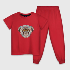 Детская пижама хлопок с принтом Обезьяна в Кировске, 100% хлопок |  брюки и футболка прямого кроя, без карманов, на брюках мягкая резинка на поясе и по низу штанин
 | 
