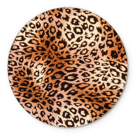 Коврик круглый с принтом Леопардовая шкура в Кировске, резина и полиэстер | круглая форма, изображение наносится на всю лицевую часть | гепард | гламур | леопард | мода | роскошь | шерсть