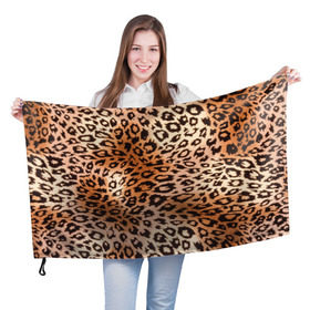 Флаг 3D с принтом Леопардовая шкура в Кировске, 100% полиэстер | плотность ткани — 95 г/м2, размер — 67 х 109 см. Принт наносится с одной стороны | Тематика изображения на принте: гепард | гламур | леопард | мода | роскошь | шерсть