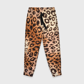 Детские брюки 3D с принтом Леопардовая шкура в Кировске, 100% полиэстер | манжеты по низу, эластичный пояс регулируется шнурком, по бокам два кармана без застежек, внутренняя часть кармана из мелкой сетки | гепард | гламур | леопард | мода | роскошь | шерсть