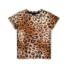Детская футболка 3D с принтом Леопардовая шкура в Кировске, 100% гипоаллергенный полиэфир | прямой крой, круглый вырез горловины, длина до линии бедер, чуть спущенное плечо, ткань немного тянется | Тематика изображения на принте: гепард | гламур | леопард | мода | роскошь | шерсть