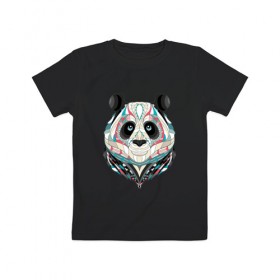 Детская футболка хлопок с принтом Панда в Кировске, 100% хлопок | круглый вырез горловины, полуприлегающий силуэт, длина до линии бедер | панда