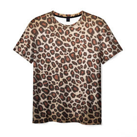 Мужская футболка 3D с принтом Шкура гепарда в Кировске, 100% полиэфир | прямой крой, круглый вырез горловины, длина до линии бедер | гепард | гламур | леопард | мода | пятна | роскошь | ткань | точки | шерсть