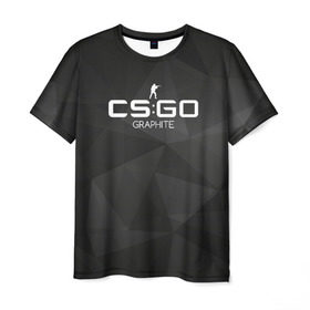Мужская футболка 3D с принтом cs:go - Graphite (Графит) в Кировске, 100% полиэфир | прямой крой, круглый вырез горловины, длина до линии бедер | cs | csgo | го | кс