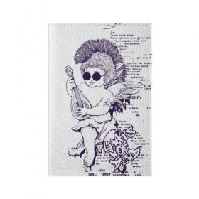 Обложка для паспорта матовая кожа с принтом Нежный ангел в Кировске, натуральная матовая кожа | размер 19,3 х 13,7 см; прозрачные пластиковые крепления | ангел | граффити | музыка | новинки | популярное | хиппи
