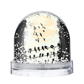 Снежный шар с принтом Темная стая в Кировске, Пластик | Изображение внутри шара печатается на глянцевой фотобумаге с двух сторон | ворон | закат | ласточки | новинки | популярное | птицы | темнота