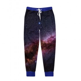 Мужские брюки 3D с принтом Млечный путь в Кировске, 100% полиэстер | манжеты по низу, эластичный пояс регулируется шнурком, по бокам два кармана без застежек, внутренняя часть кармана из мелкой сетки | вселенная | галактика | звёзды | космическое пространство | космос | созвездие