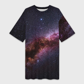 Платье-футболка 3D с принтом Млечный путь в Кировске,  |  | вселенная | галактика | звёзды | космическое пространство | космос | созвездие