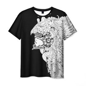 Мужская футболка 3D с принтом Ангел мира в Кировске, 100% полиэфир | прямой крой, круглый вырез горловины, длина до линии бедер | ангел | белое | девушка | киборг | крылья | новинки | текстуры | цветы | черное