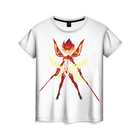 Женская футболка 3D с принтом Рюко Матой в Кировске, 100% полиэфир ( синтетическое хлопкоподобное полотно) | прямой крой, круглый вырез горловины, длина до линии бедер | kill la kill | рюко матой