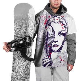 Накидка на куртку 3D с принтом Богиня в Кировске, 100% полиэстер |  | Тематика изображения на принте: вода | воздух | магия | огонь | племя | популярное | путешествия | рисунок | сказка | фентези